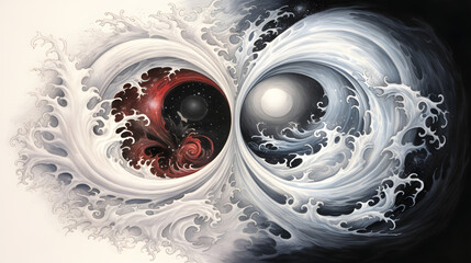 yin yang illustration - obrazy, fototapety, plakaty