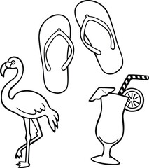 Cute Cartoon Summer Theme Vector Decoration. Holiday Summer Vibes