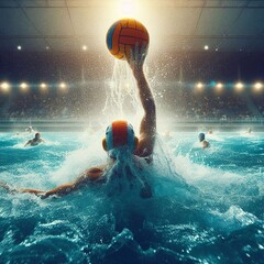 player in professional water polo game match
