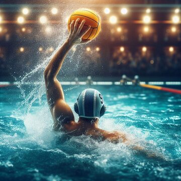 player in professional water polo game match