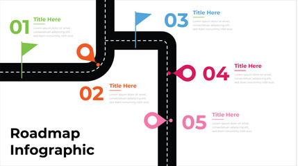 Highway roadmap with pins and Flag. Car road direction, gps route pin road trip navigation and roads business.
