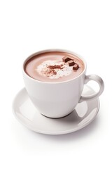 Hot cocoa isolated on white background