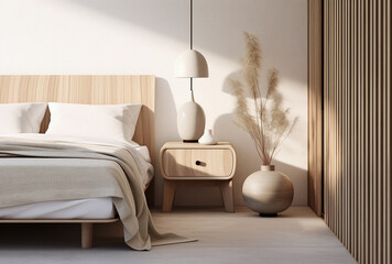 Closeup on a bed in an ethnic style bedroom