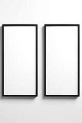 Minimalist black metal frame isolated on white 