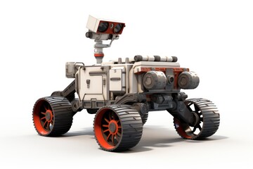 Mars rover isolated on white background 