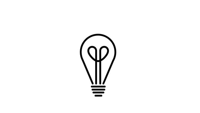 light bulb animated outline icon