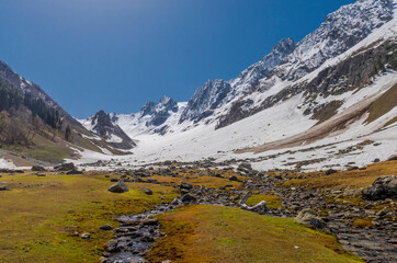 Glacial river In Sonamrg , Kashmir, India