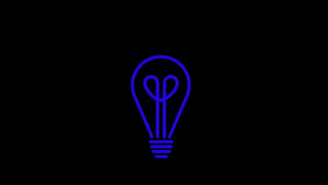 light bulb animated outline icon