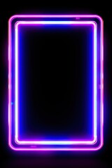 Neon light frame isolated on white background 