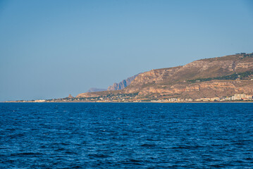 Fototapeta na wymiar View of Mount Erice, Trapani, Sicily, Italy, Europe