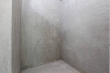 interior of the apartment without decoration in gray colors. rough finish