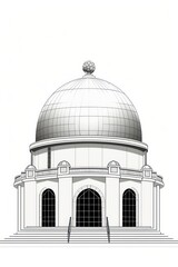 Observatory dome isolated on white background 