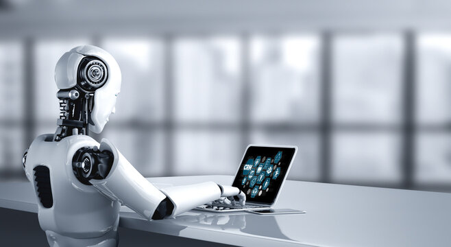 Customer relationship management system on modish computer for CRM business and enterprise