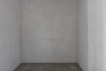 interior of the apartment without decoration in gray colors. rough finish