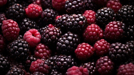 Fresh blackberries filling the entire frame created with Generative Ai