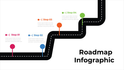 Timeline diagram roadmap with circle topics, presentation vector infographic.
