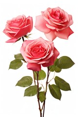 Roses isolated on white background 