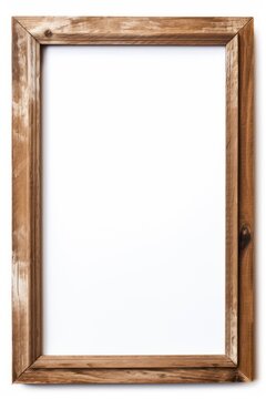 Reclaimed barn wood frame isolated on white