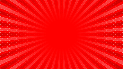 Red sun rays retro with paper texture background. Abstract burst sun rays pattern design. Vector illustration