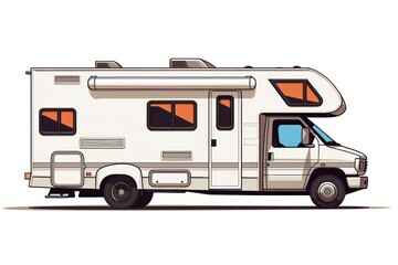 RV camper isolated on white background