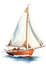 Sailing boat isolated on white background