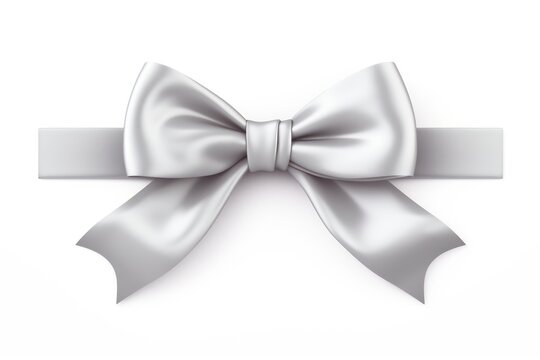 Silver Ribbon isolated on white background