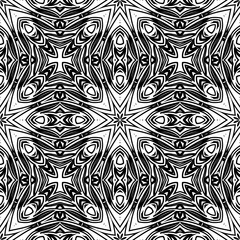 Striped geometric patterns. Black and white pattern for web page, textures, card, poster, fabric, textile.