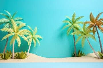 Fototapeta na wymiar A group of palm trees sitting on top of a beach