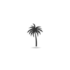 Palm tree logo  icon with shadow
