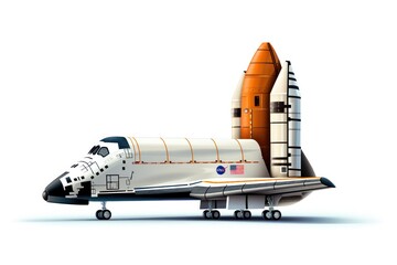 Space shuttle isolated on white background