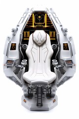Spaceship cockpit isolated on white background 