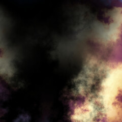 Fractal render, abstract fantasy background of colorful sky with colorful clouds