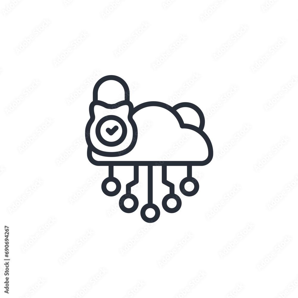 Aufkleber cloud security icon. vector.editable stroke.linear style sign for use web design,logo.symbol illustr