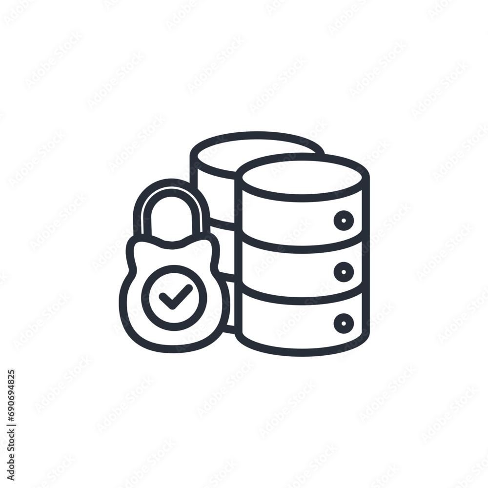 Poster data security icon. vector.editable stroke.linear style sign for use web design,logo.symbol illustra