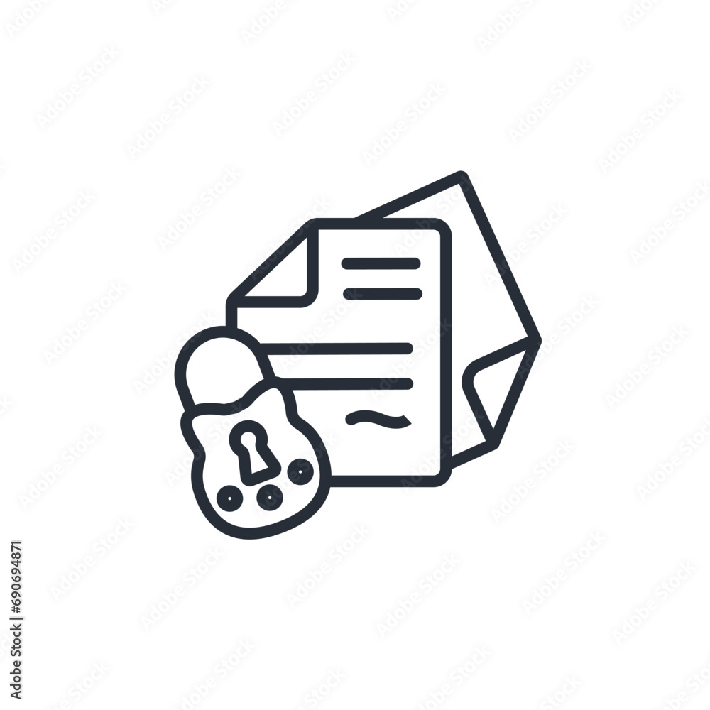 Poster documents protection icon. vector.editable stroke.linear style sign for use web design,logo.symbol i