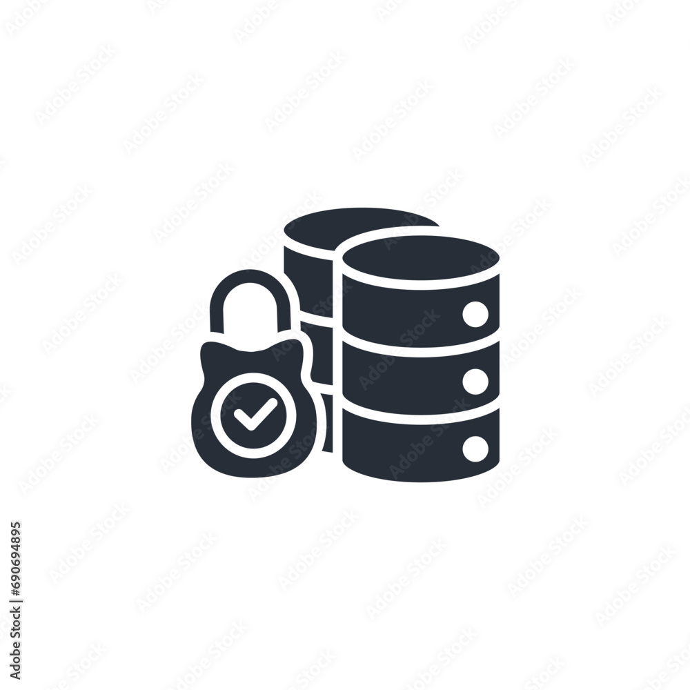 Poster data security icon. vector.editable stroke.linear style sign for use web design,logo.symbol illustra