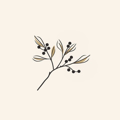 Simple graphic of a Hackberry berry. Flat clean cartoon 2D illustration style