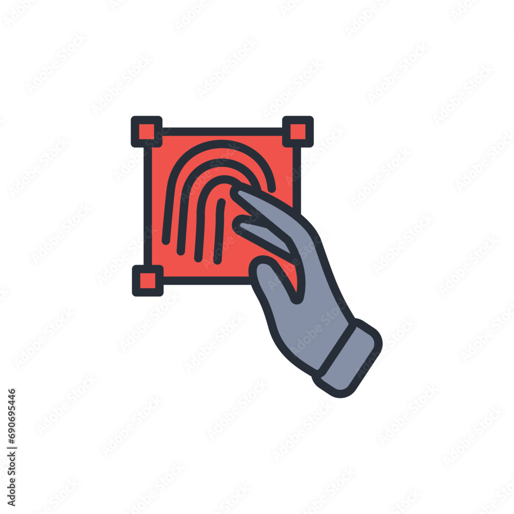 Poster fingerprint icon. vector.editable stroke.linear style sign for use web design,logo.symbol illustrati
