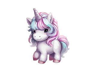Watercolor Unicorn Clip Art Isolated