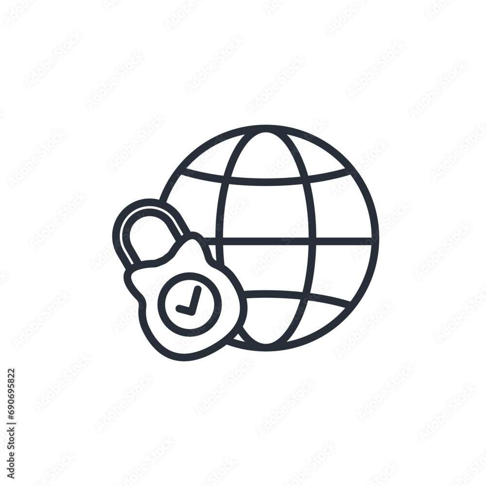 Poster secure network icon. vector.editable stroke.linear style sign for use web design,logo.symbol illustr