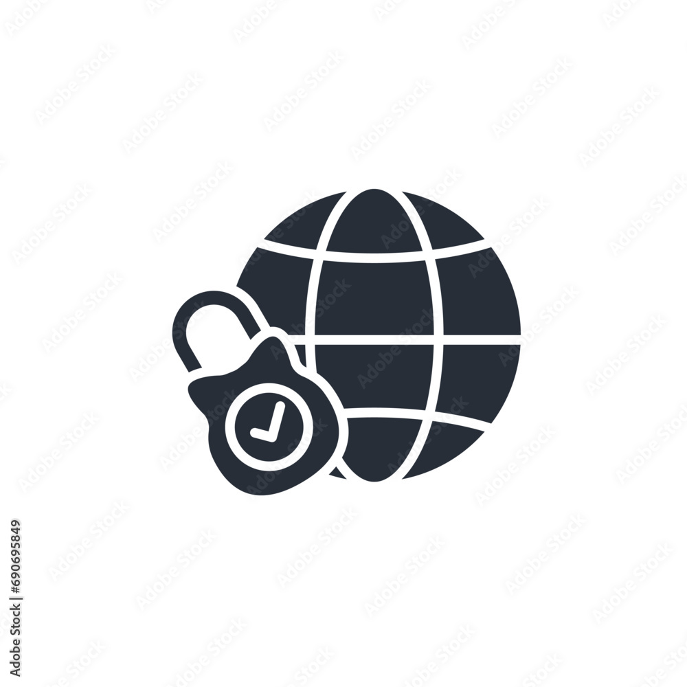 Poster secure network icon. vector.editable stroke.linear style sign for use web design,logo.symbol illustr