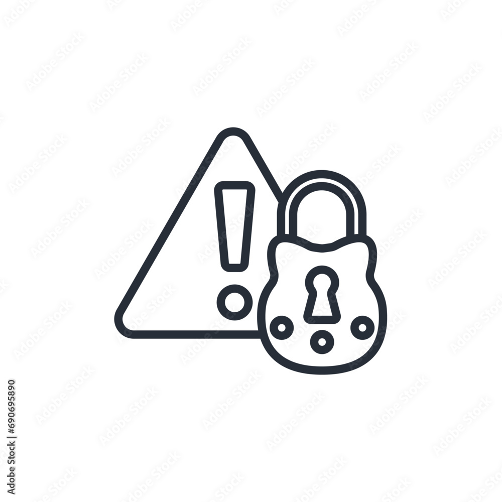 Poster security warning icon. vector.editable stroke.linear style sign for use web design,logo.symbol illus
