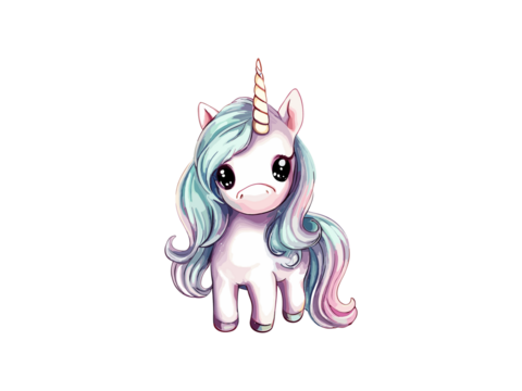 Watercolor Unicorn Clip Art Isolated