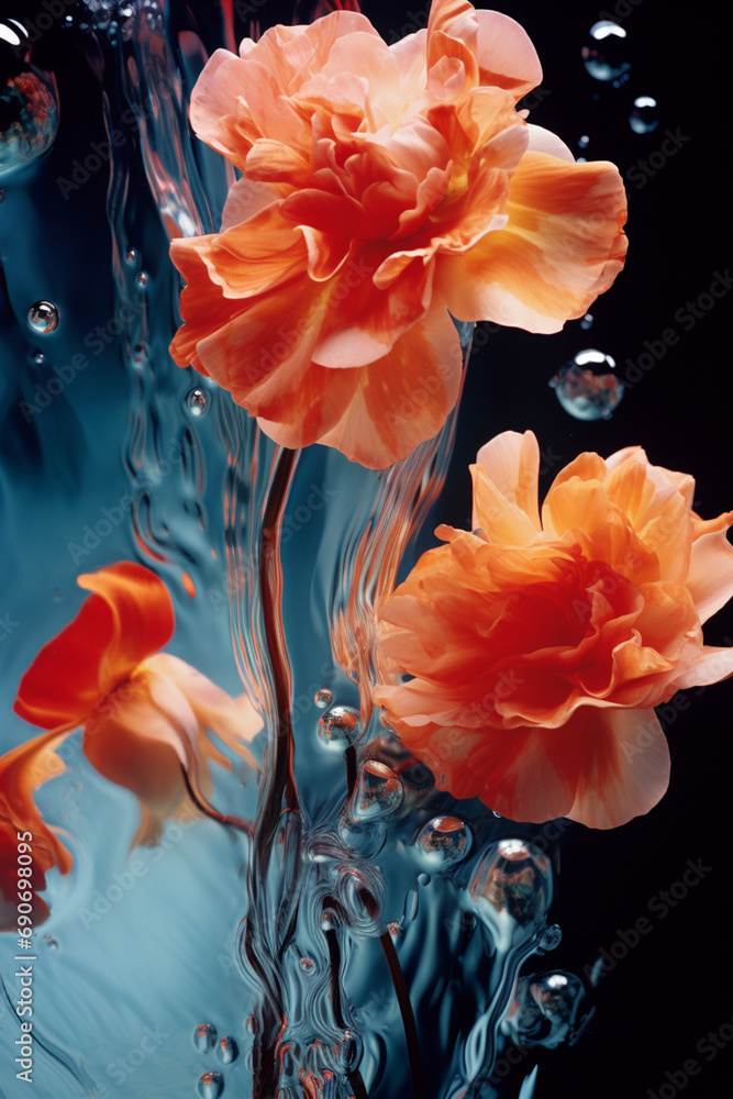 Aufkleber abstract blooms exuding an ephemeral elixir, visually captivating with a sense of peril.