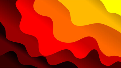 Red yellow abstract waves overlay geometric background