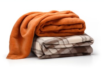 Warm Blankets isolated on white background 