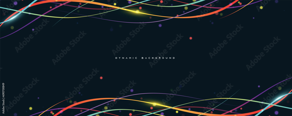 Poster abstract colorful lines shape background with sparkling light
