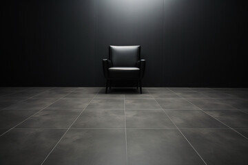硬い木の床に置かれた黒い革張りの椅子,Black leather chairs on hardwood floors,Generative AI	