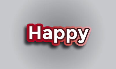happy text effect design vector