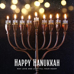 Happy Hanukkah design with candles 